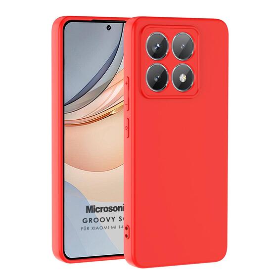 Microsonic Xiaomi 14T Pro Kılıf Groovy Soft Kırmızı