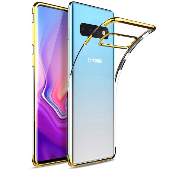 Microsonic Samsung Galaxy S10 Kılıf Skyfall Transparent Clear Gold