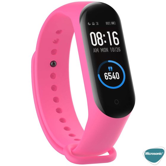 Microsonic Xiaomi Mi Band 5 Silikon Kordon Pembe