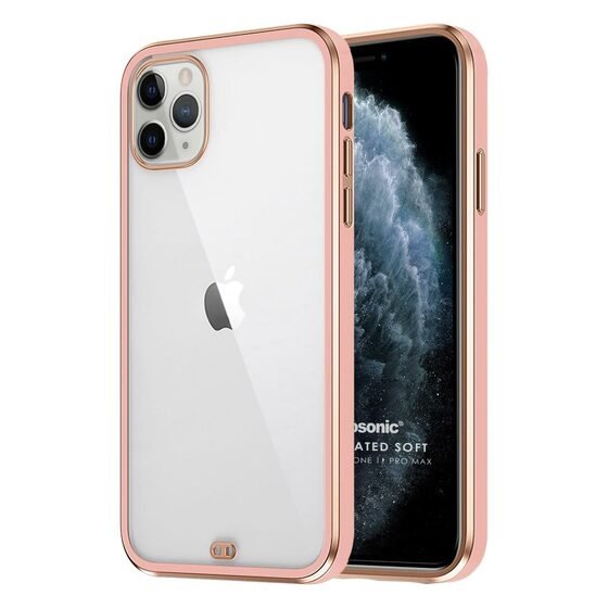 Microsonic Apple iPhone 11 Pro Max Kılıf Laser Plated Soft Pembe