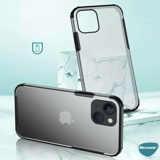 Microsonic Apple iPhone 13 Mini Kılıf Frosted Frame Siyah