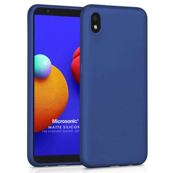 Microsonic Matte Silicone Samsung Galaxy A01 Core Kılıf Lacivert