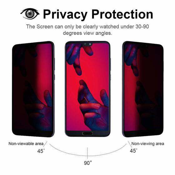 Microsonic Huawei P20 Pro Privacy 5D Gizlilik Filtreli Cam Ekran Koruyucu Siyah