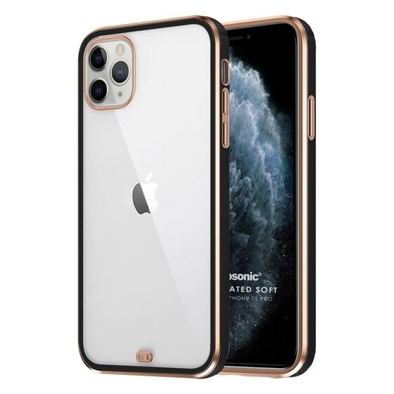 Microsonic Apple iPhone 11 Pro Kılıf Laser Plated Soft Siyah