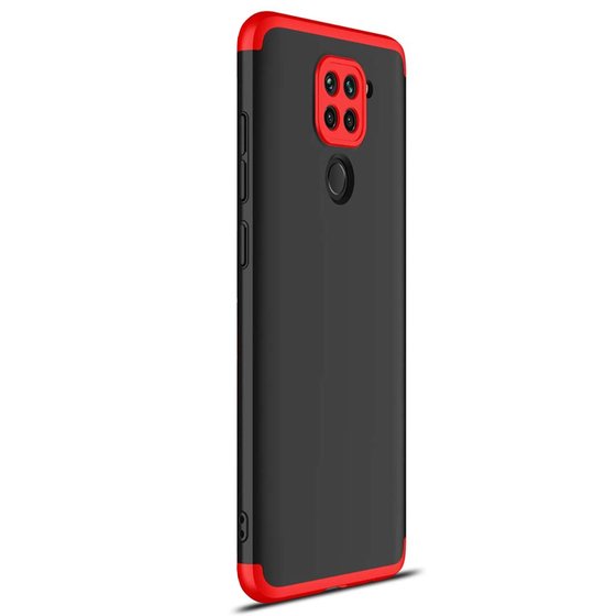 Microsonic Xiaomi Redmi Note 9 Kılıf Double Dip 360 Protective Siyah Kırmızı