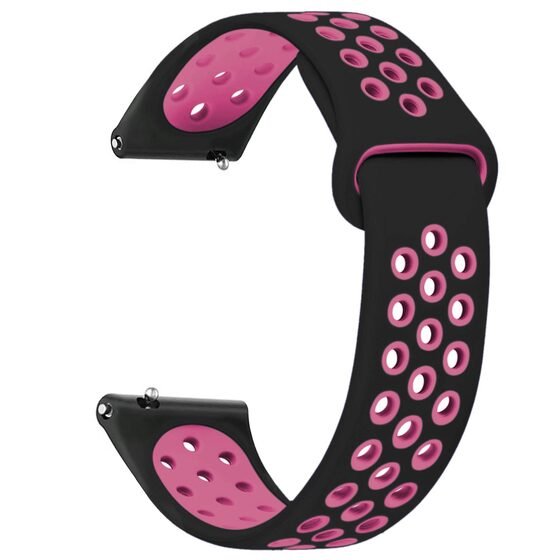 Microsonic Amazfit Cheetah (Round) Rainbow Gently Band Kordon Siyah Pembe