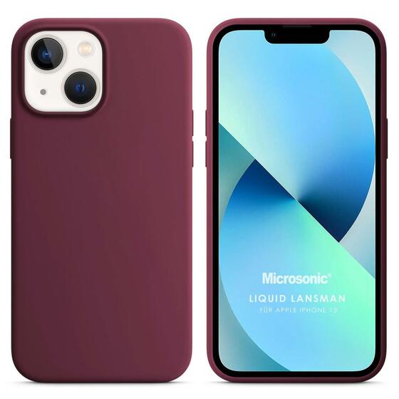 Microsonic Apple iPhone 13 Kılıf Liquid Lansman Silikon Bordo