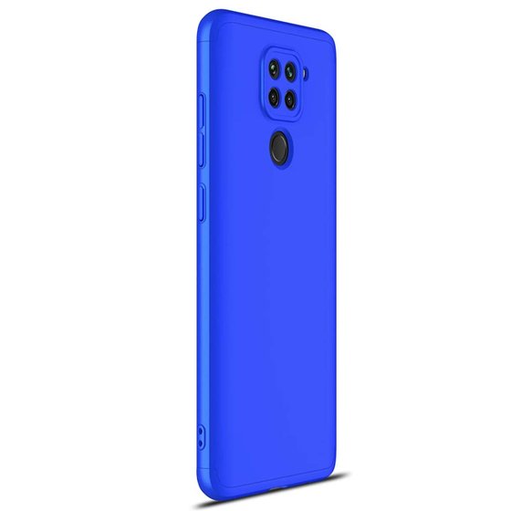 Microsonic Xiaomi Redmi Note 9 Kılıf Double Dip 360 Protective Mavi