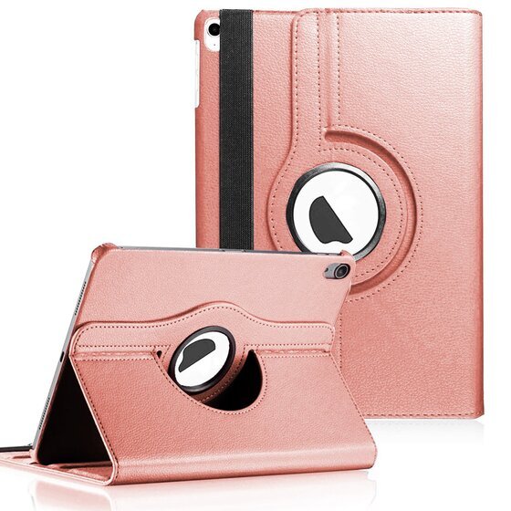 Microsonic Apple iPad Air 13 2024 Kılıf (A2898-A2899) 360 Rotating Stand Deri Rose Gold
