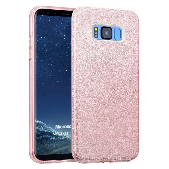 Microsonic Samsung Galaxy S8 Plus Kılıf Sparkle Shiny Rose Gold