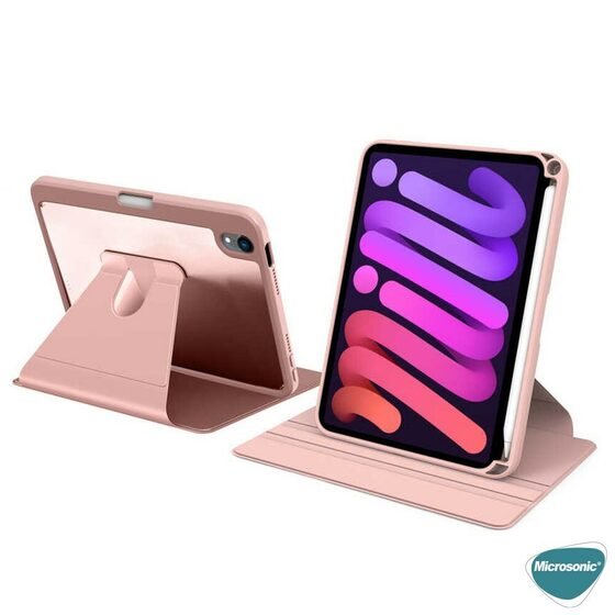 Microsonic Apple iPad Mini 6 2021 Kılıf (A2567-A2568-A2569) Regal Folio Pembe