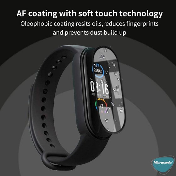 Microsonic Xiaomi Mi Band 4 Tam Kaplayan Temperli Cam Full Ekran Koruyucu Siyah