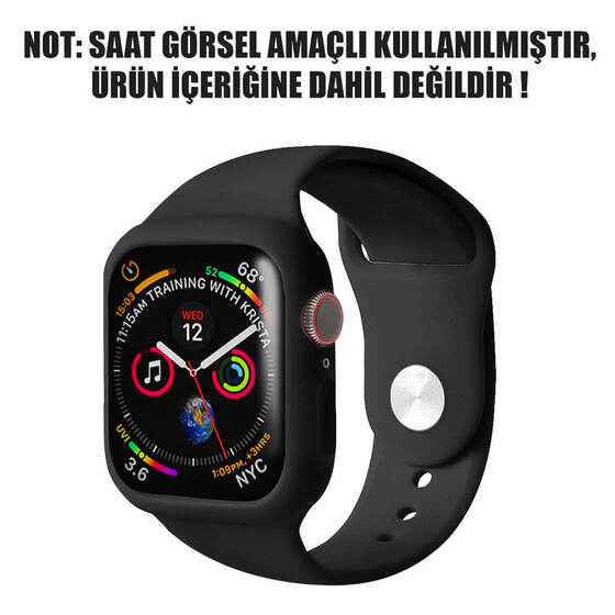 Microsonic Apple Watch Series 8 41mm Kordon 360 Coverage Silicone Siyah