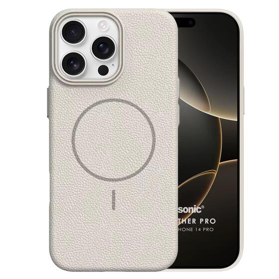 Microsonic Apple iPhone 14 Pro Kılıf MagLeather Pro Bej