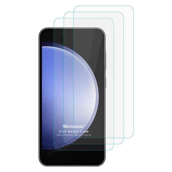 Microsonic Samsung Galaxy S23 FE Screen Protector Nano Glass Cam Ekran Koruyucu (3`lü Paket)