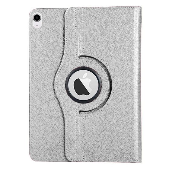 Microsonic Apple iPad Air 13 2024 Kılıf (A2898-A2899) 360 Rotating Stand Deri Gümüş