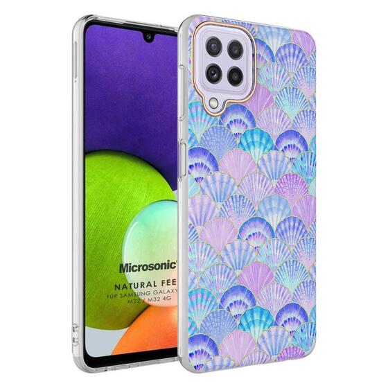 Microsonic Samsung Galaxy M32 4G Natural Feel Desenli Kılıf Oyster