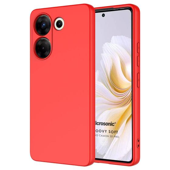 Microsonic TECNO Camon 20S Pro 5G Kılıf Groovy Soft Kırmızı