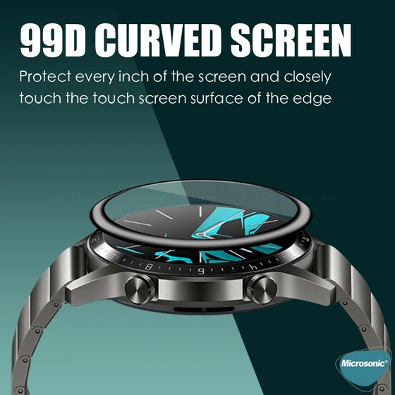 Microsonic Samsung Galaxy Watch Active 2 44mm Tam Kaplayan Temperli Cam Full Ekran Koruyucu Siyah