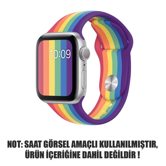 Microsonic Apple Watch SE 44mm Silikon Kordon Pride Edition