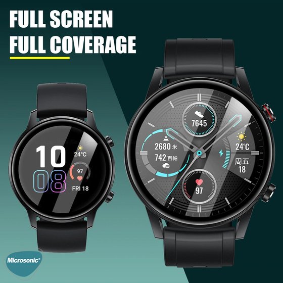 Microsonic Samsung Galaxy Watch Active 2 40mm Tam Kaplayan Temperli Cam Full Ekran Koruyucu Siyah