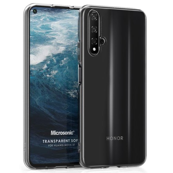 Microsonic Huawei Nova 5T Kılıf Transparent Soft Beyaz