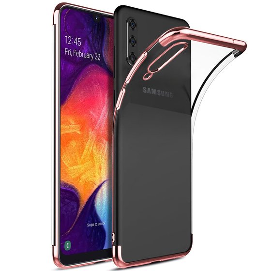 Microsonic Samsung Galaxy A50 Kılıf Skyfall Transparent Clear Rose Gold