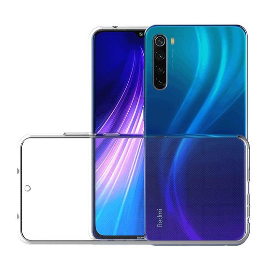 Microsonic Xiaomi Redmi Note 8 Kılıf 6 tarafı tam full koruma 360 Clear Soft Şeffaf