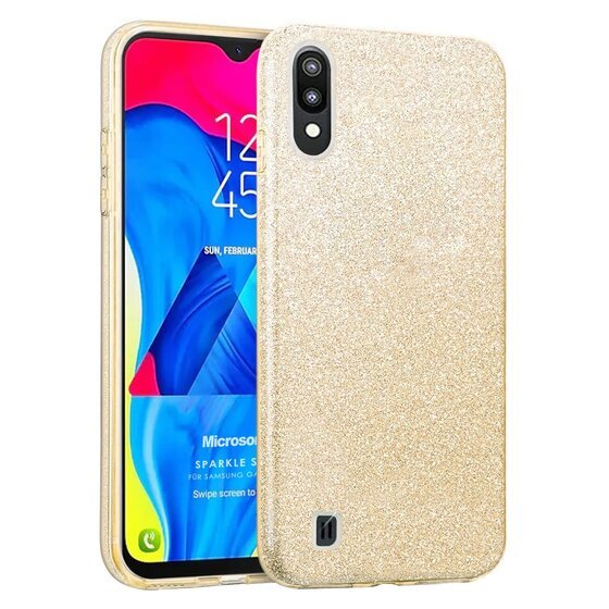 Microsonic Samsung Galaxy M10 Kılıf Sparkle Shiny Gold