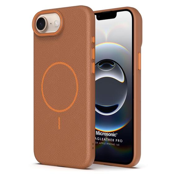 Microsonic Apple iPhone 16e Kılıf MagLeather Pro Kahverengi