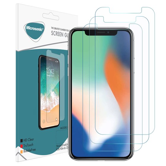 Microsonic Apple iPhone X Ekran Koruyucu Nano Cam (3'lü Paket)