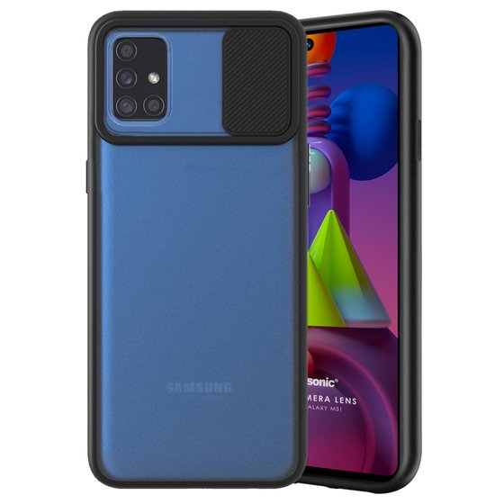 Microsonic Samsung Galaxy M51 Kılıf Slide Camera Lens Protection Siyah