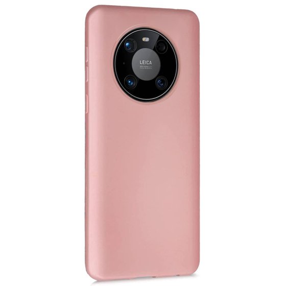 Microsonic Matte Silicone Huawei Mate 40 Pro Kılıf Rose Gold