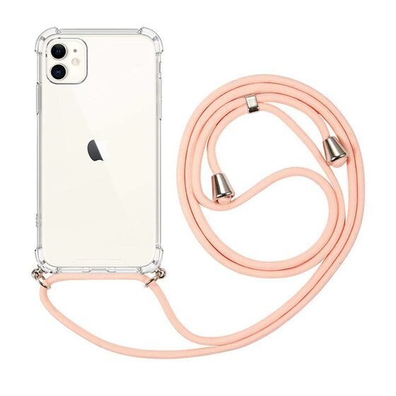 Microsonic Apple iPhone 11 Kılıf Neck Lanyard Rose Gold