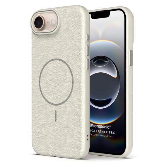 Microsonic Apple iPhone 16e Kılıf MagLeather Pro Bej