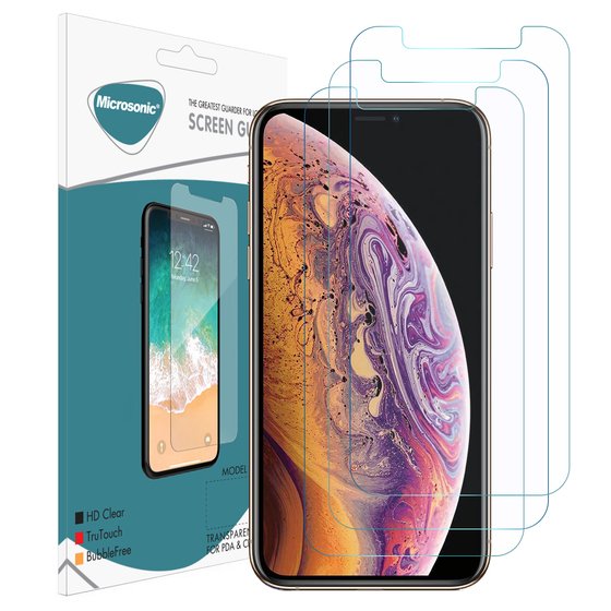 Microsonic Apple iPhone XS Ekran Koruyucu Nano Cam (3'lü Paket)