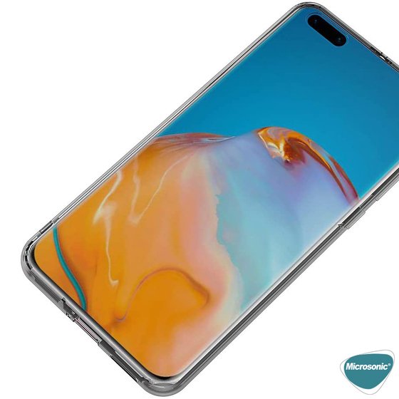 Microsonic Huawei P40 Kılıf 6 tarafı tam full koruma 360 Clear Soft Şeffaf