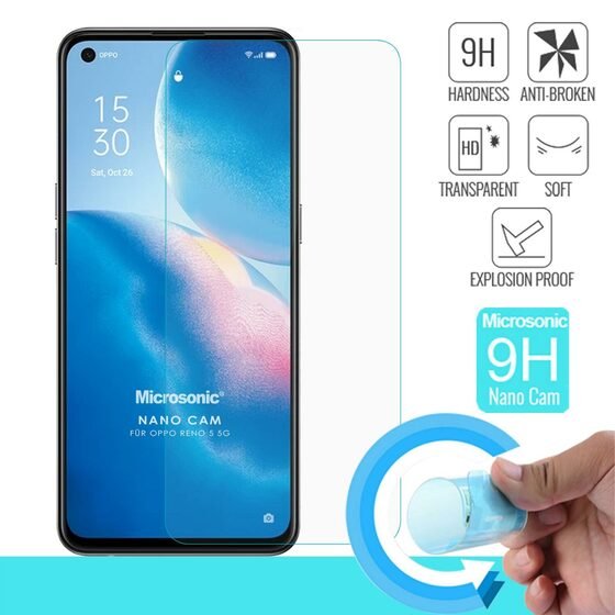 Microsonic Oppo Reno 5 5G Nano Glass Cam Ekran Koruyucu