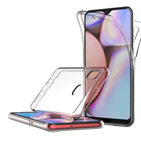 Microsonic Samsung Galaxy A10s Kılıf 6 tarafı tam full koruma 360 Clear Soft Şeffaf