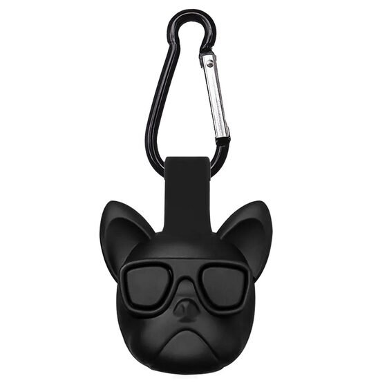 Microsonic Apple AirTag Kılıf Cartoon French Bulldog Siyah