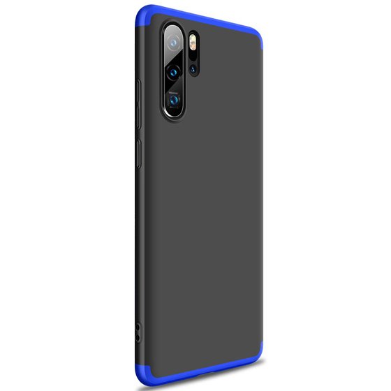 Microsonic Huawei P30 Pro Kılıf Double Dip 360 Protective Siyah Mavi