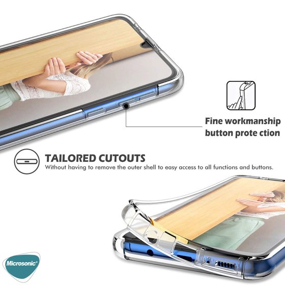 Microsonic Samsung Galaxy M31 Kılıf 6 tarafı tam full koruma 360 Clear Soft Şeffaf