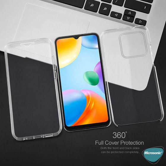 Microsonic Xiaomi Poco C40 Kılıf 6 tarafı tam full koruma 360 Clear Soft Şeffaf