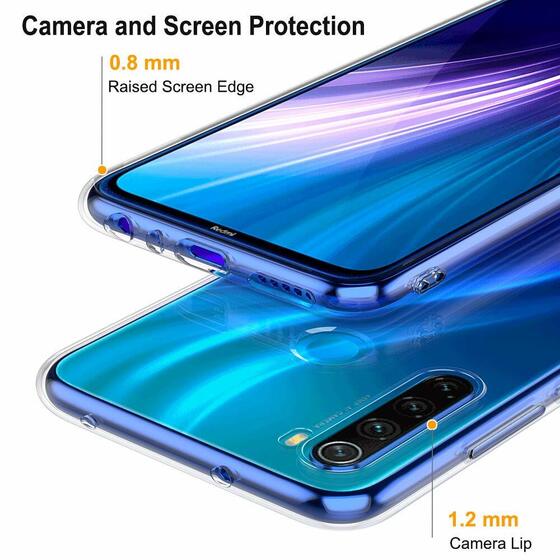 Microsonic Xiaomi Redmi Note 8T Kılıf Transparent Soft Beyaz