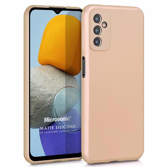 Microsonic Matte Silicone Samsung Galaxy M23 Kılıf Gold