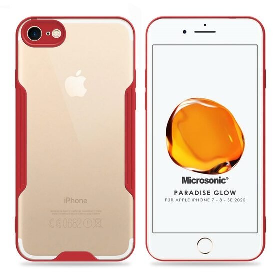 Microsonic Apple iPhone 8 Kılıf Paradise Glow Kırmızı