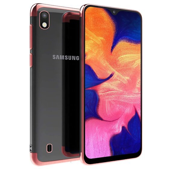 Microsonic Samsung Galaxy A10 Kılıf Skyfall Transparent Clear Rose Gold