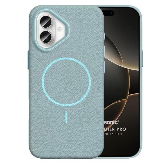 Microsonic Apple iPhone 16 Plus Kılıf MagLeather Pro Mavi
