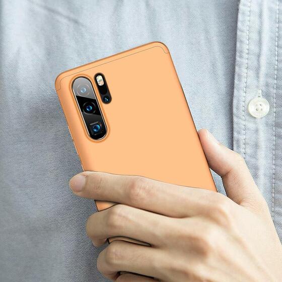 Microsonic Huawei P30 Pro Kılıf Double Dip 360 Protective Gold