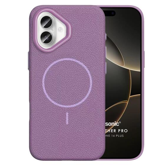 Microsonic Apple iPhone 16 Plus Kılıf MagLeather Pro Lila